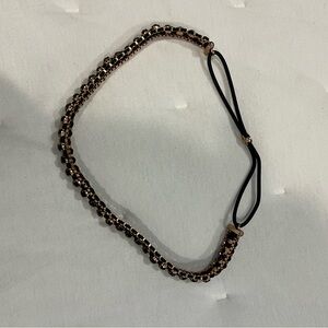 Henri Bendel Beaded Headband with Black and Gold Accents